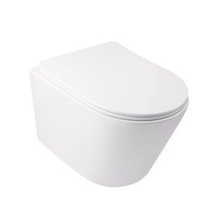 Унітаз підвісний Qtap Swan безобідковий з сидінням Slim Soft Close QT16335178W, Білий