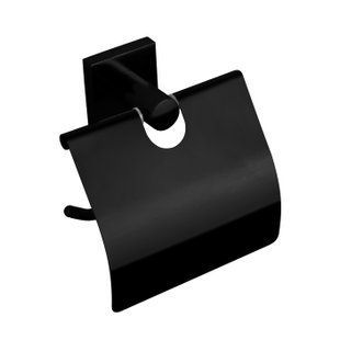 Тримач туалетного паперу з кришкою VBI Saturn black VBI-040313BL, Черный матовый