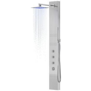 Душевая панель Corsan Neo inox LED S060MSLLED, Нержавеющая сталь
