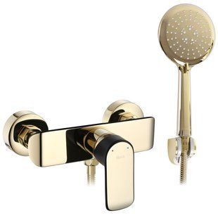 Смеситель для душа Rea Bloom настенный black/gold REA-B9938, Черный/золото