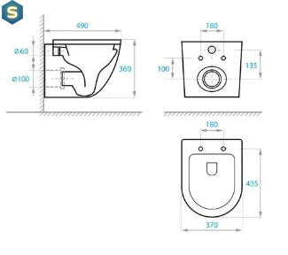 Унітаз підвісний Koller Pool Round Smart Rimless RN-0490-RW із сидінням Soft Close, Білий