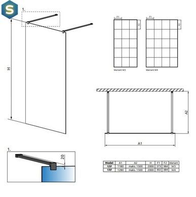 Душова перегородка Radaway Modo X Black I Factory 130 см 388334-54-57