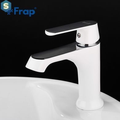 F1031 Змішувач для умивальника гайка білий/хром &Oslash;35 Frap 1/10, Білий