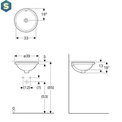 Умивальник Geberit Variform 39 см 500.745.01.2, Білий