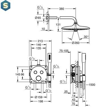 Душевая система скрытого монтажа Grohe QuickFix Precision SmartControl 34878000, Хром