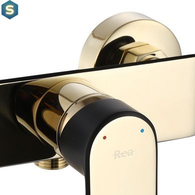 Смеситель для душа Rea Bloom настенный black/gold REA-B9938, Черный/золото