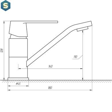 Смеситель для умывальника Globus Lux Laguna GLA-0203MQ-10-BB, Черный матовый