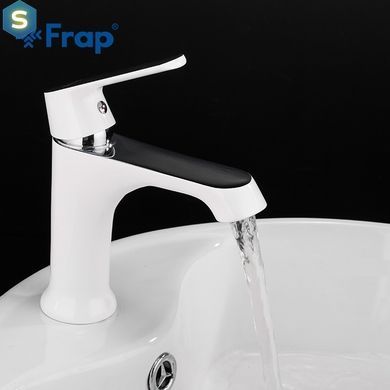 F1031 Змішувач для умивальника гайка білий/хром &Oslash;35 Frap 1/10, Білий