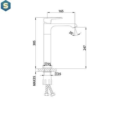 Змішувач для умивальника Frap F1071-26, Черный матовый