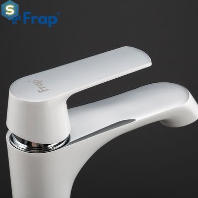 F1031 Змішувач для умивальника гайка білий/хром &Oslash;35 Frap 1/10, Білий