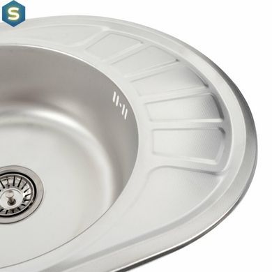 Кухонна мийка з нержавіючої сталі Platinum декор 5745 (0,8/180 мм), R, Decor