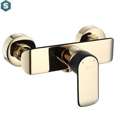 Смеситель для душа Rea Bloom настенный black/gold REA-B9938, Черный/золото