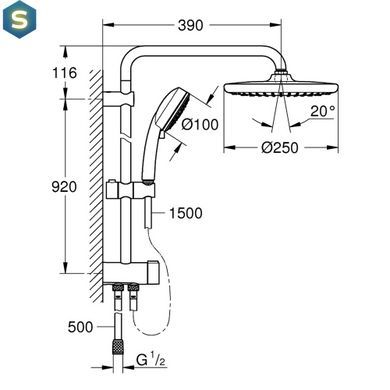 Душова система Flex Grohe Tempesta Cosmopolitan System 250 26675000