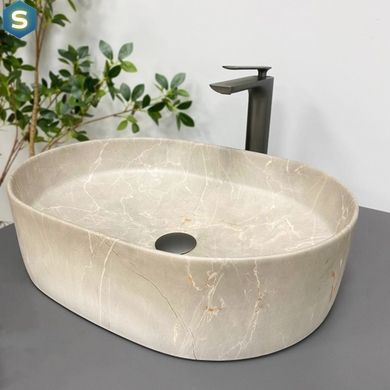 Умывальник VBI Verona 50 beige stone matt накладной VBI-011325, Бежевый
