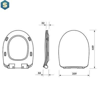 Унітаз-компакт 705 Cersanit Cersania SimpleOn 011 3/6 з сидінням duraplast Slim Soft Close K119-001