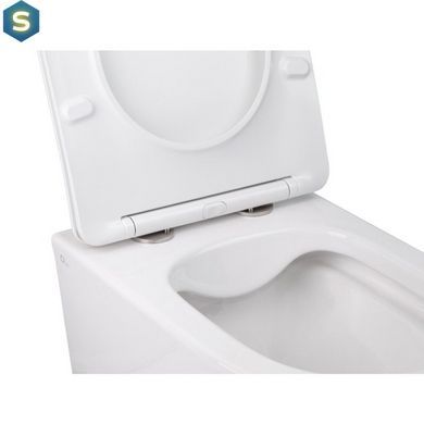 Унитаз подвесной Qtap Swan безободковый с сидением Slim Soft Close QT16335178W, Белый