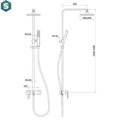 Душова система Cersanit Mille хром S951-339