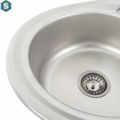 Кухонна мийка з нержавіючої сталі Platinum декор 5745 (0,8/180 мм), R, Decor