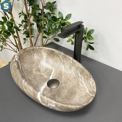 Умивальник (раковина) VBI VICENZA BROWN STONE MATT накладний, Цемент матовий