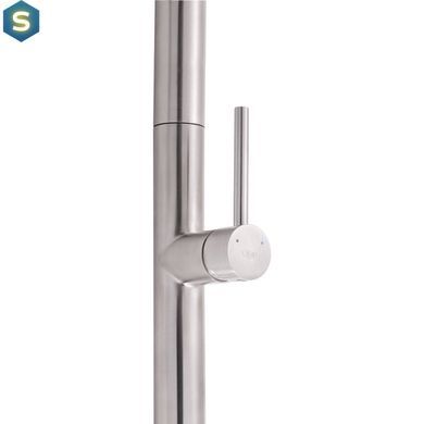 Смеситель для кухни Qtap Lenicka с выдвижным изливом QTLEN9138103UN Brushed Nickel PVD, Зеленый матовый