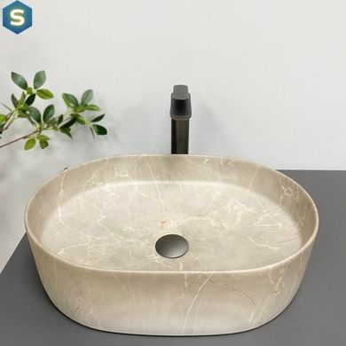 Умывальник VBI Verona 50 beige stone matt накладной VBI-011325, Бежевый