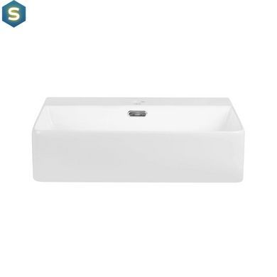 Умивальник Qtap Nando LT підвісний прямокутний 500х420х120 мм White + донний клапан PU02O, Білий