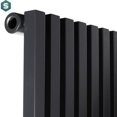 Дизайнерский радиатор Betatherm Quantum 1 H-1800 мм, L-405 мм (RAL7024M) нижнее подключение BQ 1180/10 7024М 99, Графит