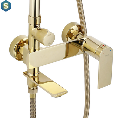 Душевая система Rea Storm gold с изливом REA-P9531, Золотой