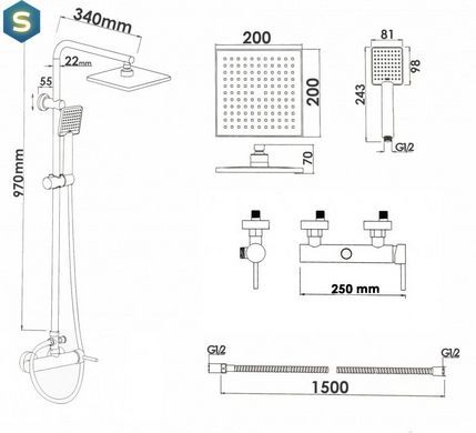 Душова система Yoka Tiki-Blk black BP.TIKI-BLK, Черный матовый