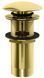 Донний клапан для раковини Kohlman click-clack brushed gold з переливом KOREK EGDB, Золотий