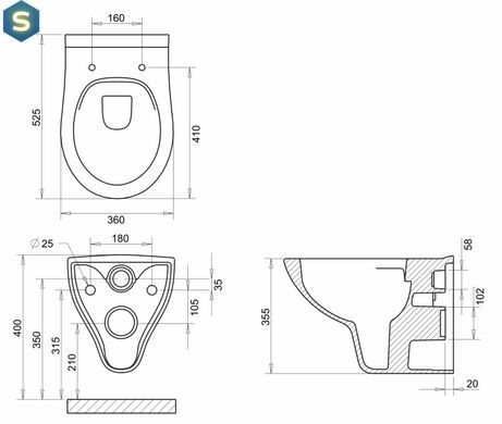 Унітаз підвісний Imprese Netka R Rimless із сидінням Soft Close с065048, Білий