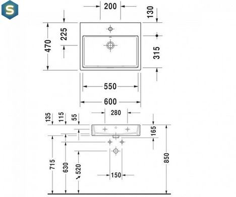 Умывальник Duravit Vero 60x47 2350600000, Белый
