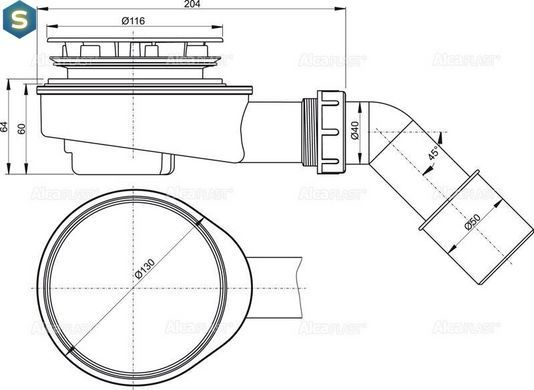 Сифон для поддона Alcaplast A491CR