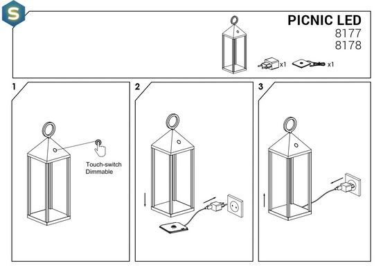Светильник уличный Nowodvorski 8178 Picnic LED 1x2,2W 3000K 155Lm IP54 Wh
