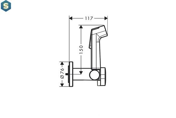Гігієнічний душ Hansgrohe Bidette S EcoSmart+ на змішану воду без шланга stainless steel optic 29232800, Нержавіюча сталь