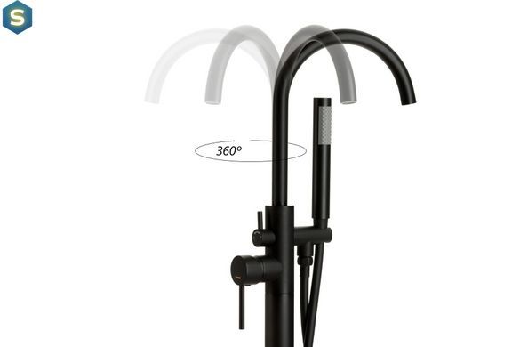 Змішувач для ванни Corsan Lugo black matt підлоговий CMB7535BL, Черный матовый