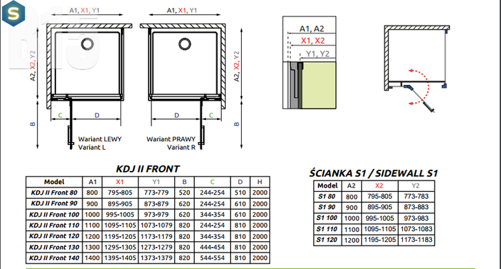 Душова кабіна Radaway Arta KDJ II 110x90 386457-03-01L+386040-03-01L+386021-03-01
