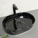Умивальник (раковина) VBI VERONA 50 BLACK MARMO GLOSSY накладний, Чорний/золото