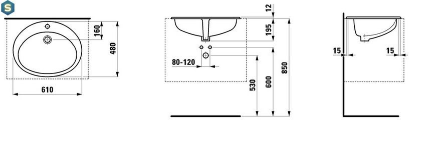 Умивальник Laufen Indova 61x48 H8113920000001, Білий