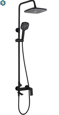 Душевая система Rea Storm black с изливом REA-P9533, Черный матовый