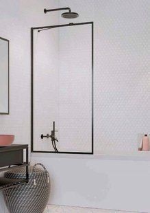 Шторка для ванны Radaway Idea Black PNJ Frame 80 см стекло прозрачное 10001080-54-56
