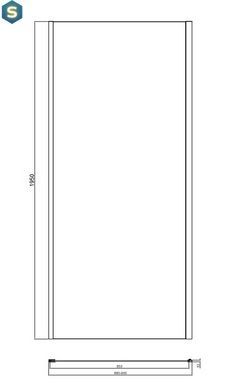 Боковая стенка Koller Pool Line Pro 900мм black matt стекло 6мм прозрачное LNP90CB, прозрачный, черный матовый