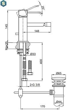 Смеситель для биде Kohlman Axis chrome QB130N, Хром