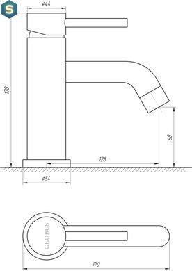 Змішувач для умивальника Globus Lux Alpen SBT1-101L, Графитовый хром