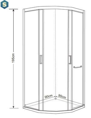 Душевая кабина Asignatura Perissa 90x90 (без поддона) 69020802, Черный/золото, прозрачный, черный матовый