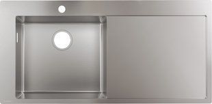 Кухонная мойка Hansgrohe S71 S716-F450 на столешницу 1x35d 1045x510 справа stainless steel 43331800, Нержавеющая сталь