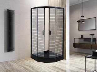 Душова кабіна Asignatura Perissa 90x90 (без піддона) 69020802, Чорний/золото, прозорий, чорний матовий