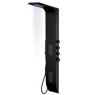 Душевая панель Corsan Duo black LED A777MBLLED, Черный матовый