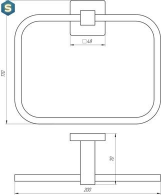 Держатель полотенец Globus Lux SQ 9407, Хром матовый