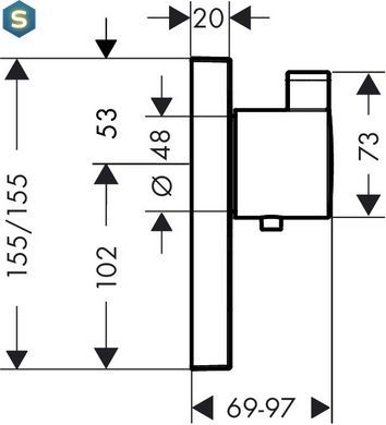 Термостат прихованого монтажу Hansgrohe ShowerSelect S HighFlow 15761000